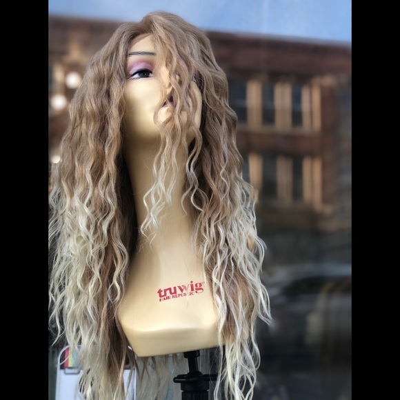 Tess Wigs Accessories - Long Honey Blonde Ombre Soft Swiss Lace Front Wig 2022